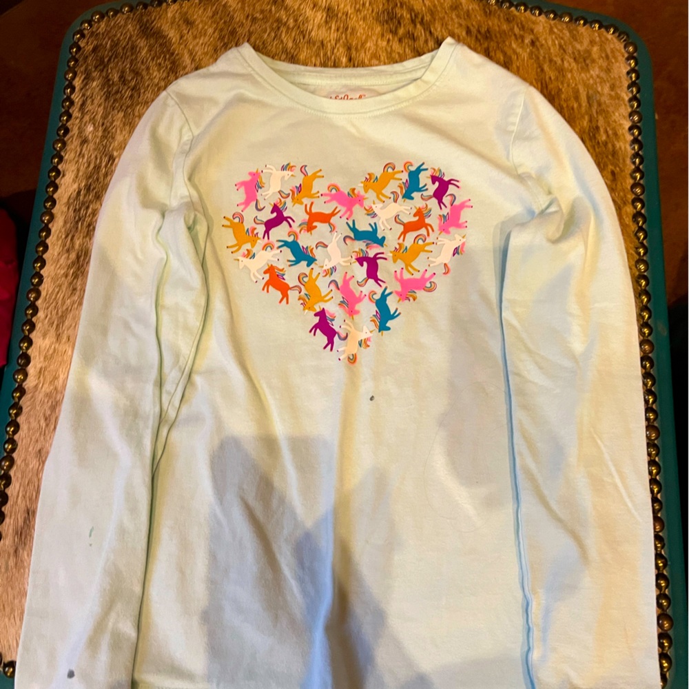 Girls heart unicorn long sleeve shirt